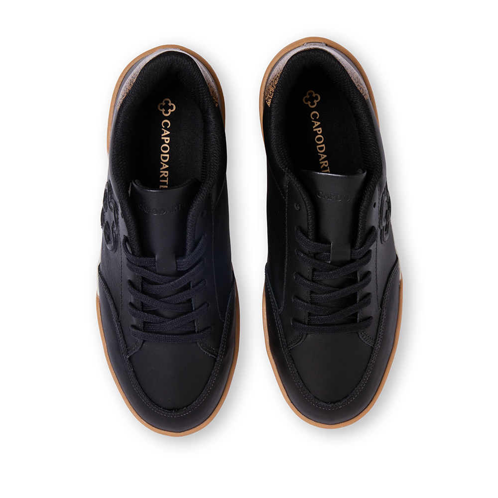 T&Ecirc;NIS FEMININO PRETO DE COURO MONOGRAMA AMARRA&Ccedil;&Atilde;O image number 4