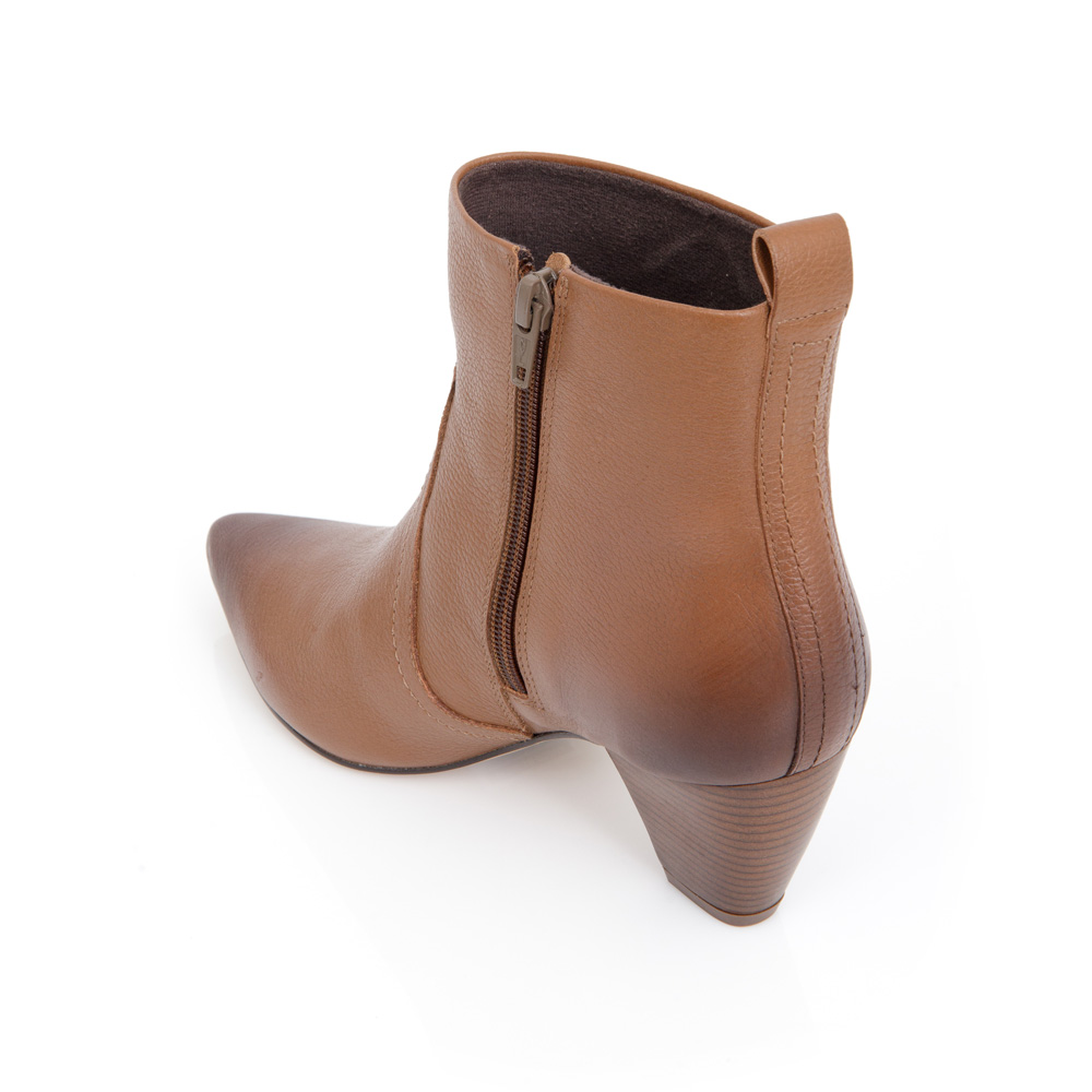 BOTA CANO CURTO MARROM DE COURO image number 2