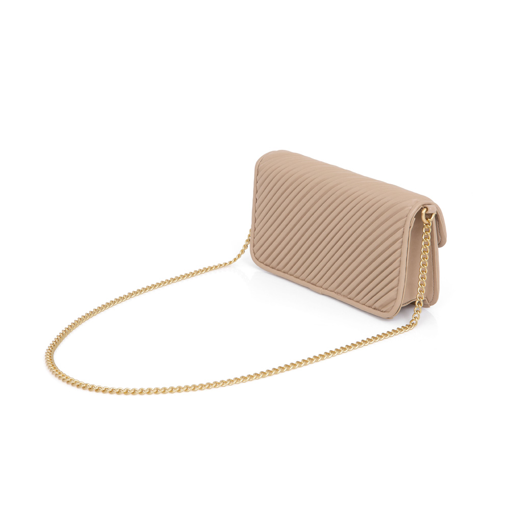 BOLSA SHOULDER BAG NUDE SEDA ALÇA CORRENTE image number 1