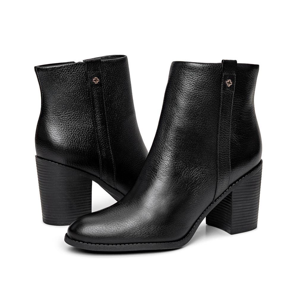 BOTA SALTO ALTO PRETA DE COURO image number 4