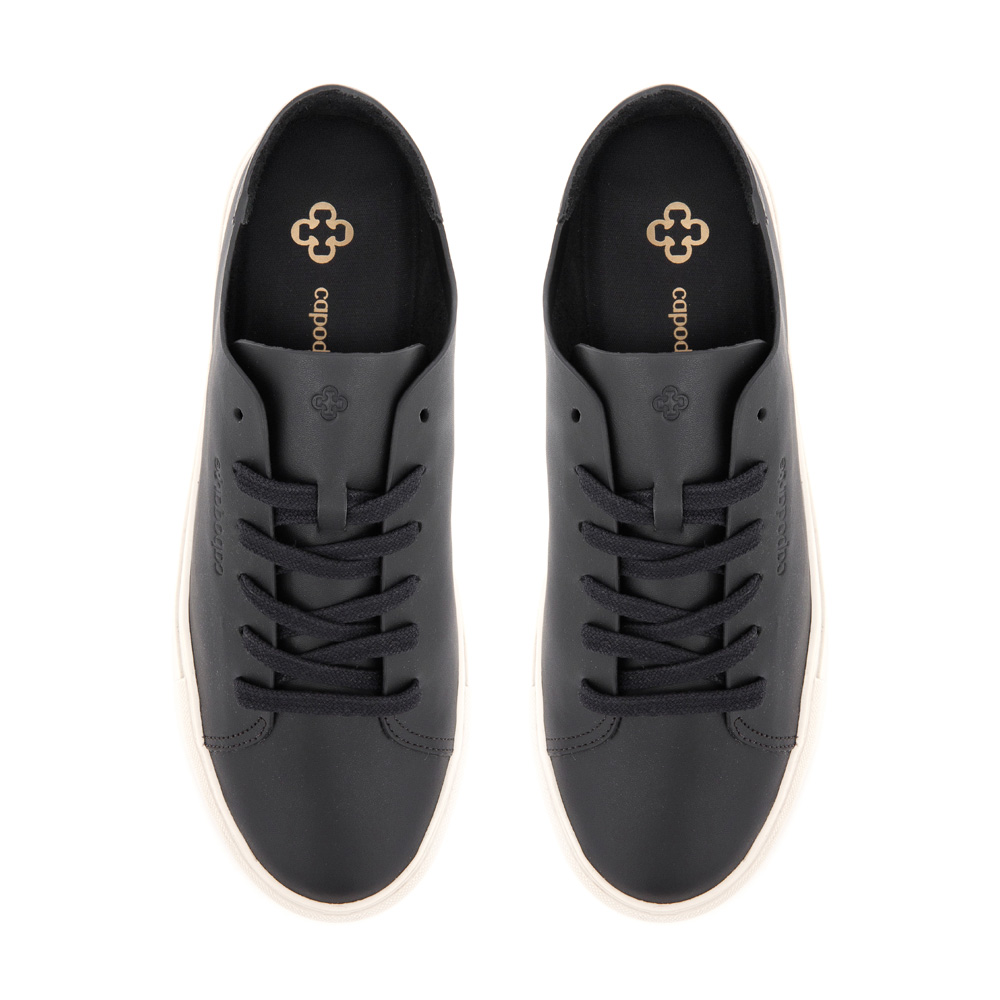 TÊNIS FEMININO PRETO DE COURO AMARRAÇÃO image number 4