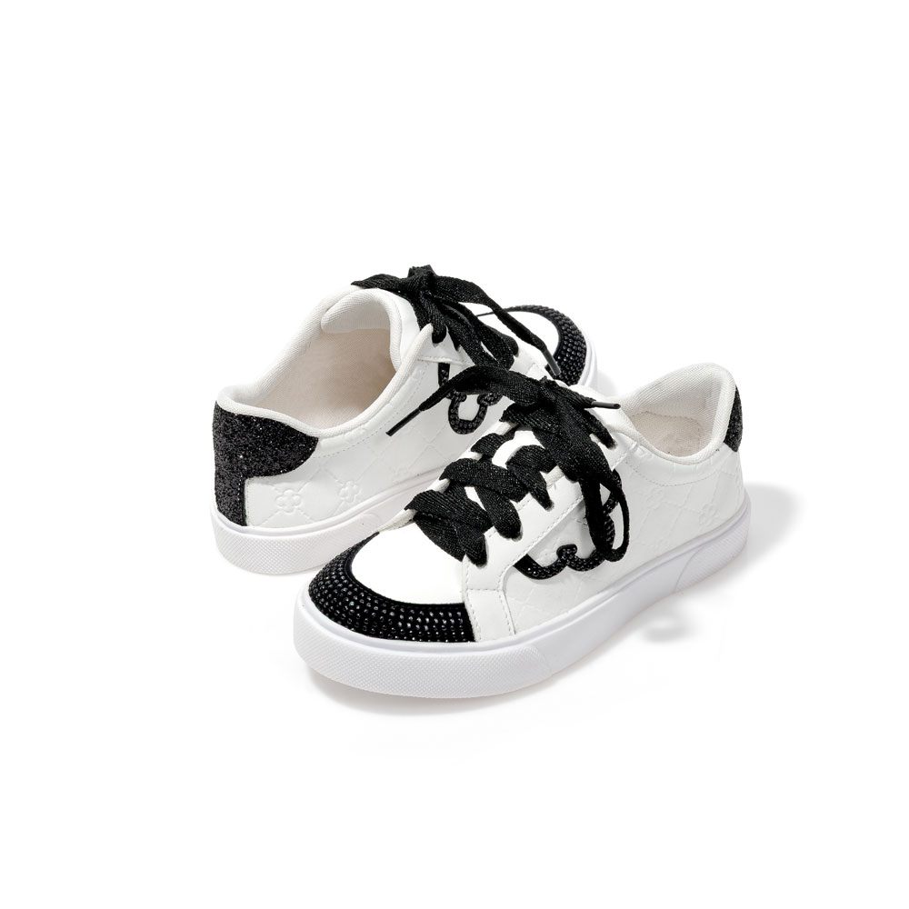 TÊNIS INFANTIL BRANCO E PRETO AMARRAÇÃO HOTFIX image number 3