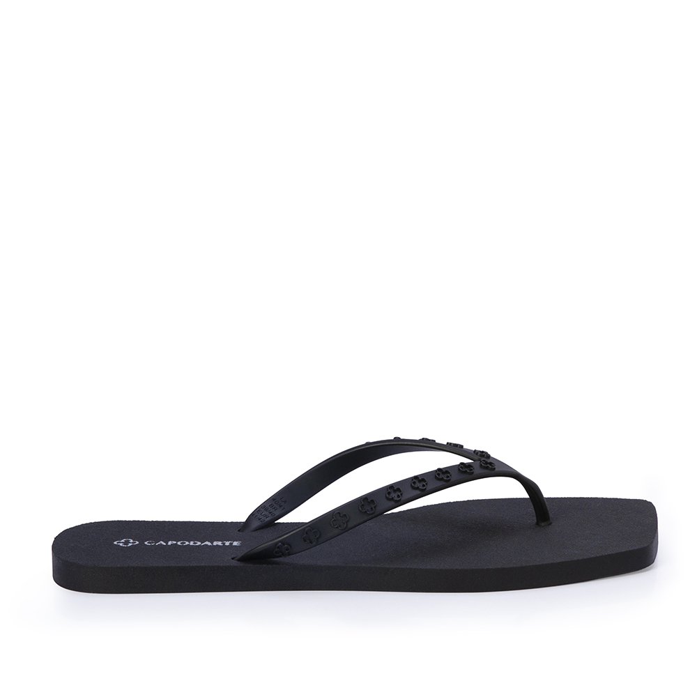 CHINELO DE DEDO BICO QUADRADO PRETO TIRAS MONOGRAMA image number 0