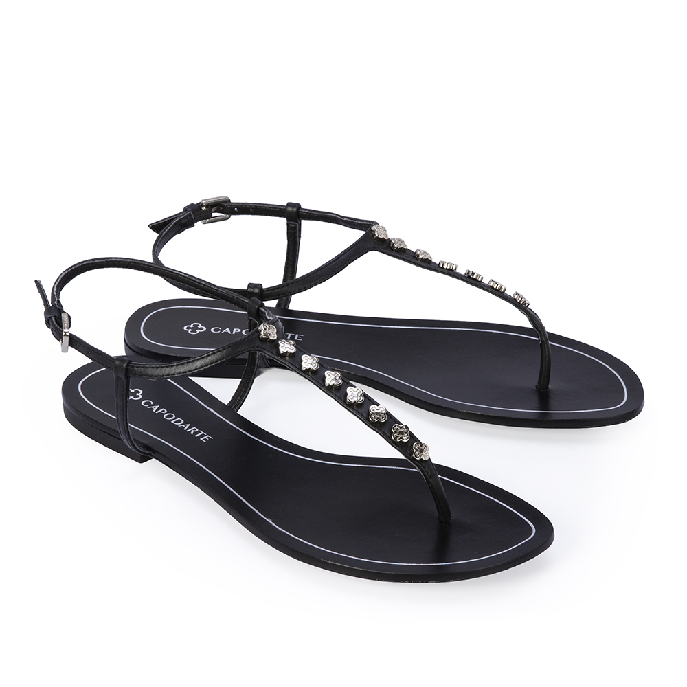 SANDÁLIA RASTEIRA COURO PRETA image number 1