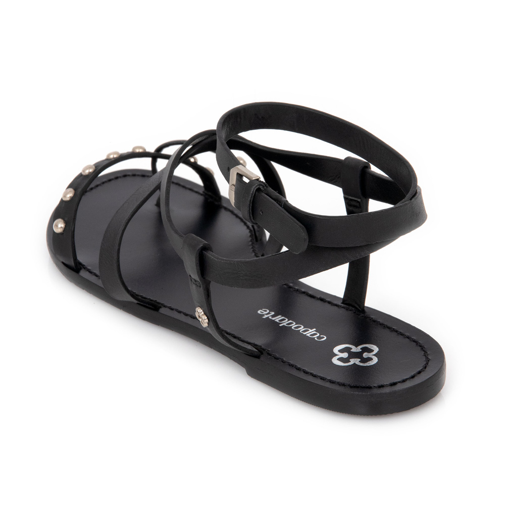 SAND&Aacute;LIA RASTEIRA COURO PRETA TACHAS image number 2