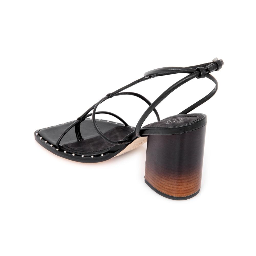 SAND&Aacute;LIA PRETA SALTO ALTO BLOCO DE COURO image number 2