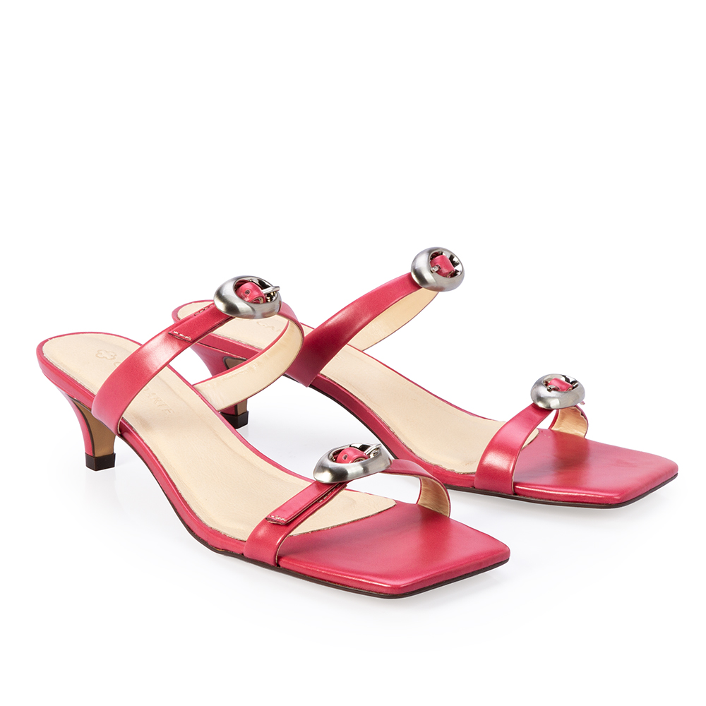 MULE ROSA MAGN&Oacute;LIA DE COURO COM FIVELAS image number 1