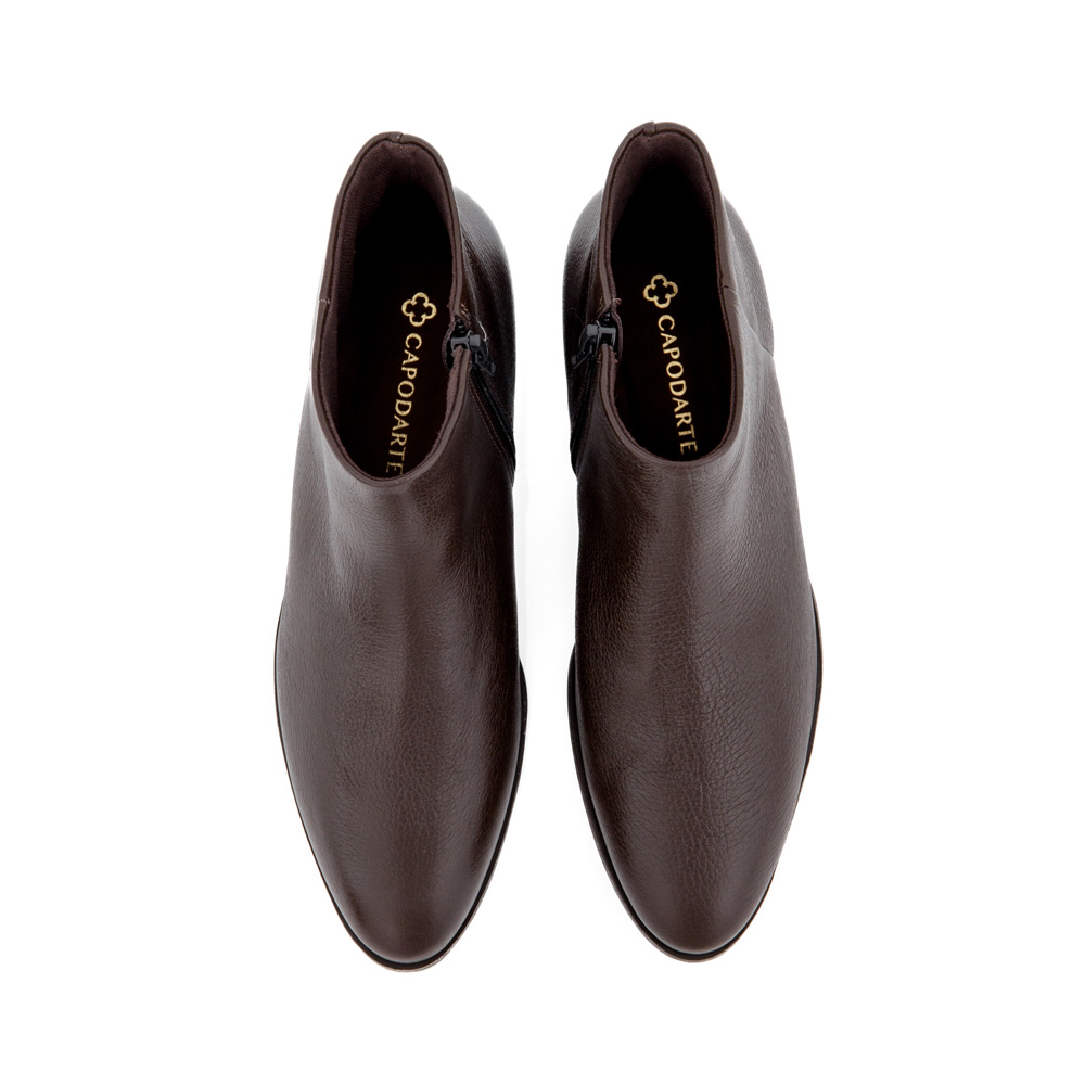 BOTA MARROM CANO CURTO DE COURO image number 4