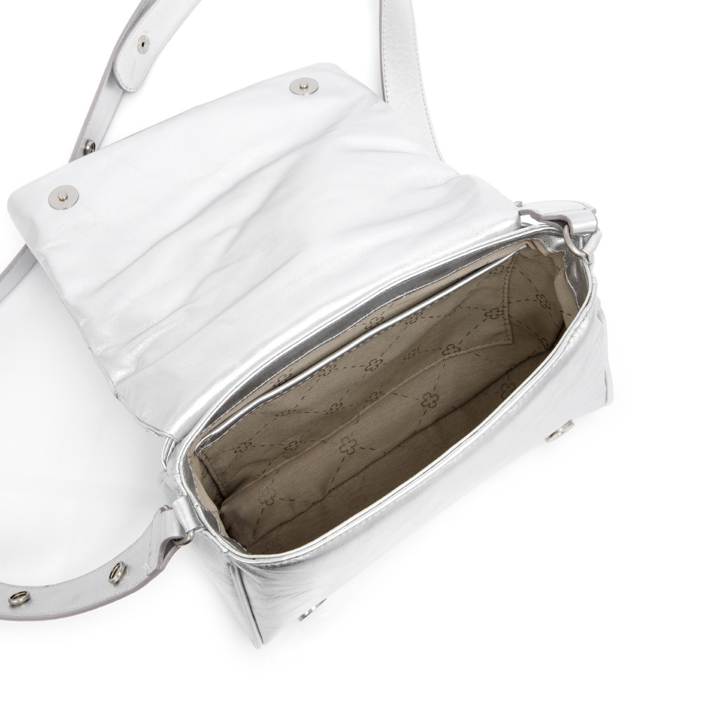 BOLSA PRATA DE COURO SHOULDER BAG image number 4