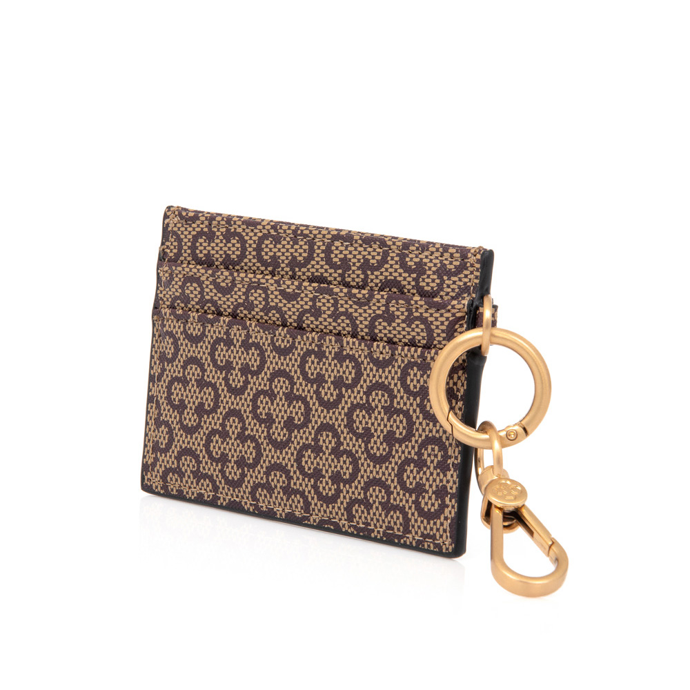 CHAVEIRO PORTA CART&Atilde;O BEGE MONOGRAMA image number 2