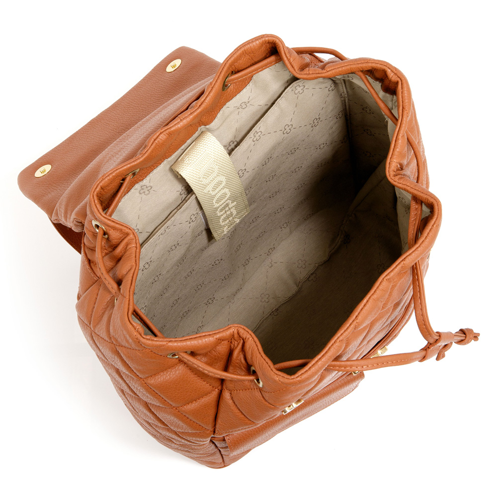 MOCHILA FEMININA CARAMELO DE COURO BACK PACK image number 4