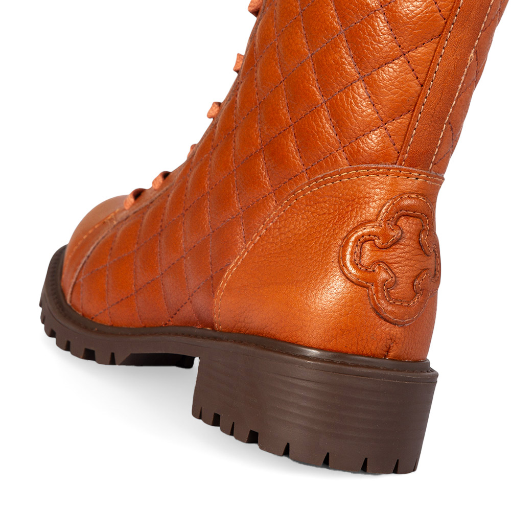 BOTA COTURNO CARAMELO DE COURO MATELASSÊ image number 4