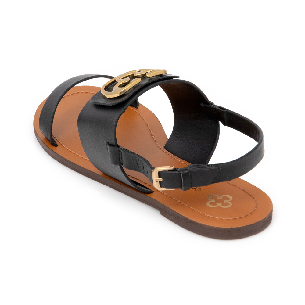 SAND&Aacute;LIA RASTEIRA PRETA COURO image number 2