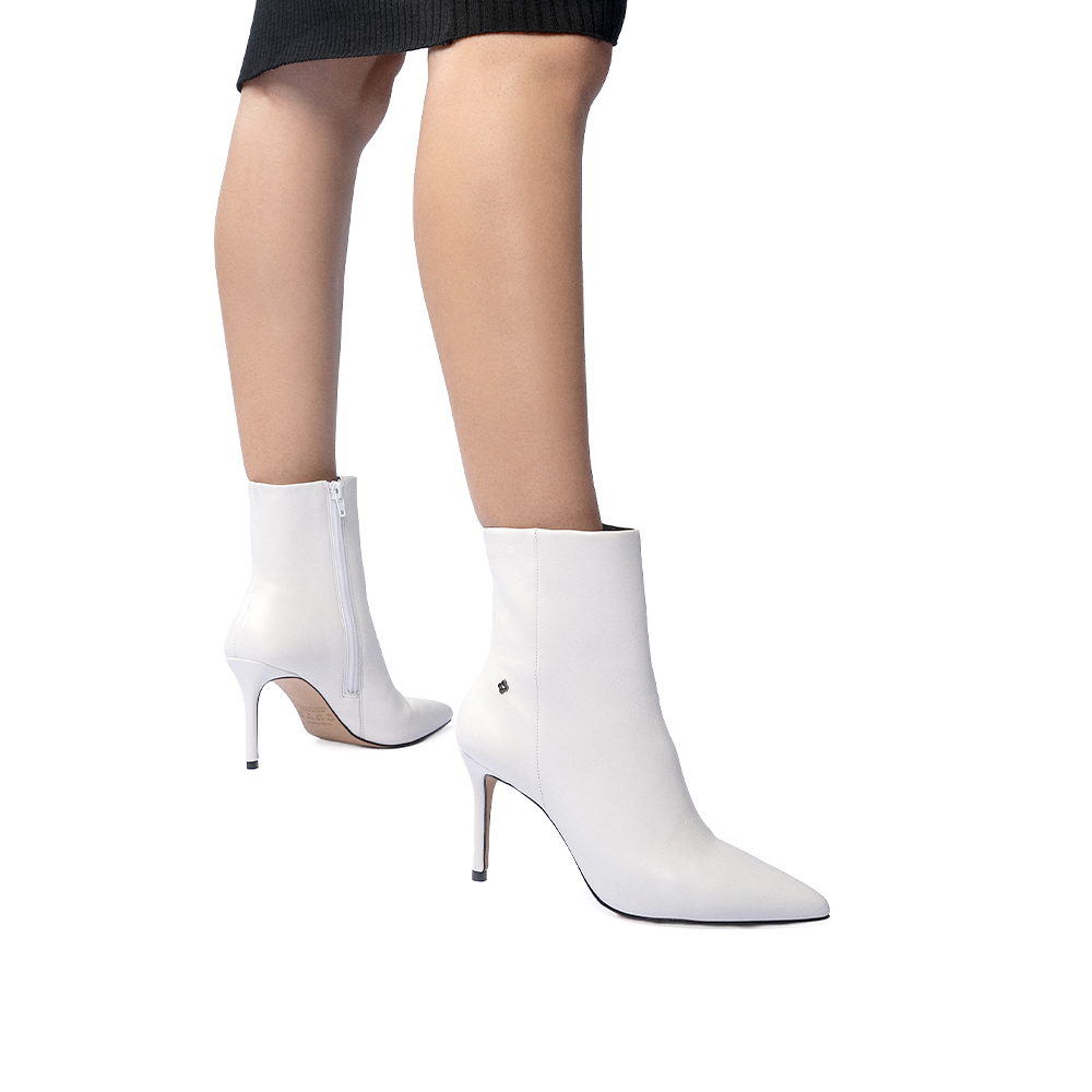 BOTA CANO CURTO BRANCO DE COURO image number 1
