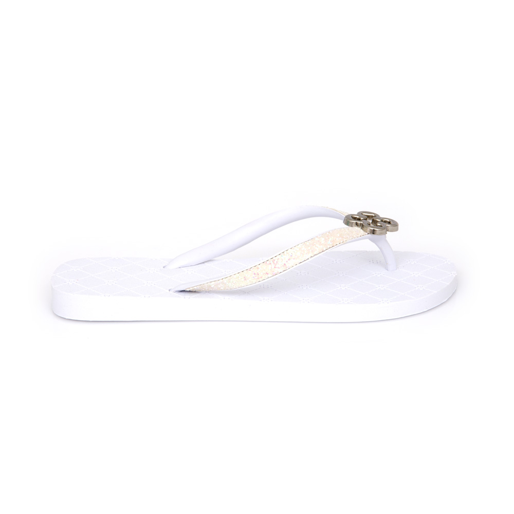 CHINELO BRANCO MONOGRAMA COM TIRAS GLITTER image number 0