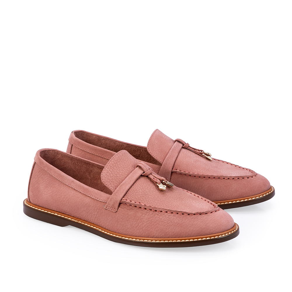 LOAFER MOCASSIM ROSA MALVA DE COURO NOBUCK image number 1