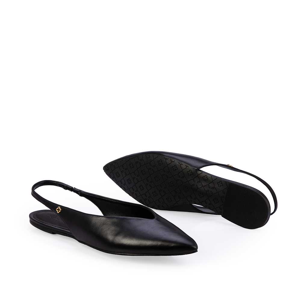 SAPATILHA SLINGBACK PRETA DE COURO image number 3