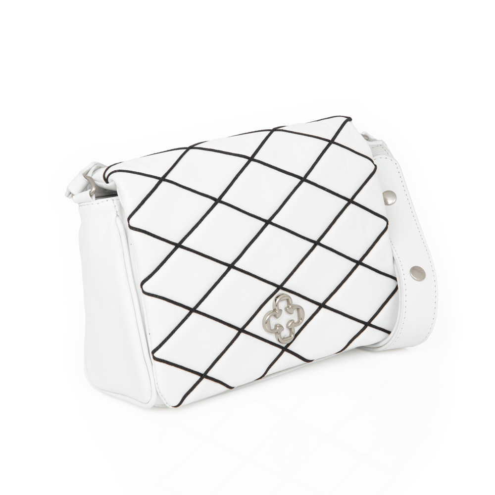 BOLSA BRANCA E PRETA DE COURO SHOULDER BAG image number 3