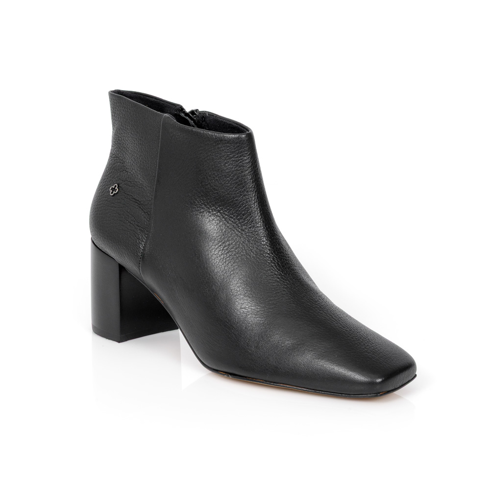 BOTA CANO CURTO PRETA DE COURO image number 4