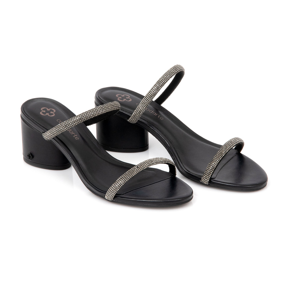 MULE SALTO BLOCO PRETA STRASS image number 1