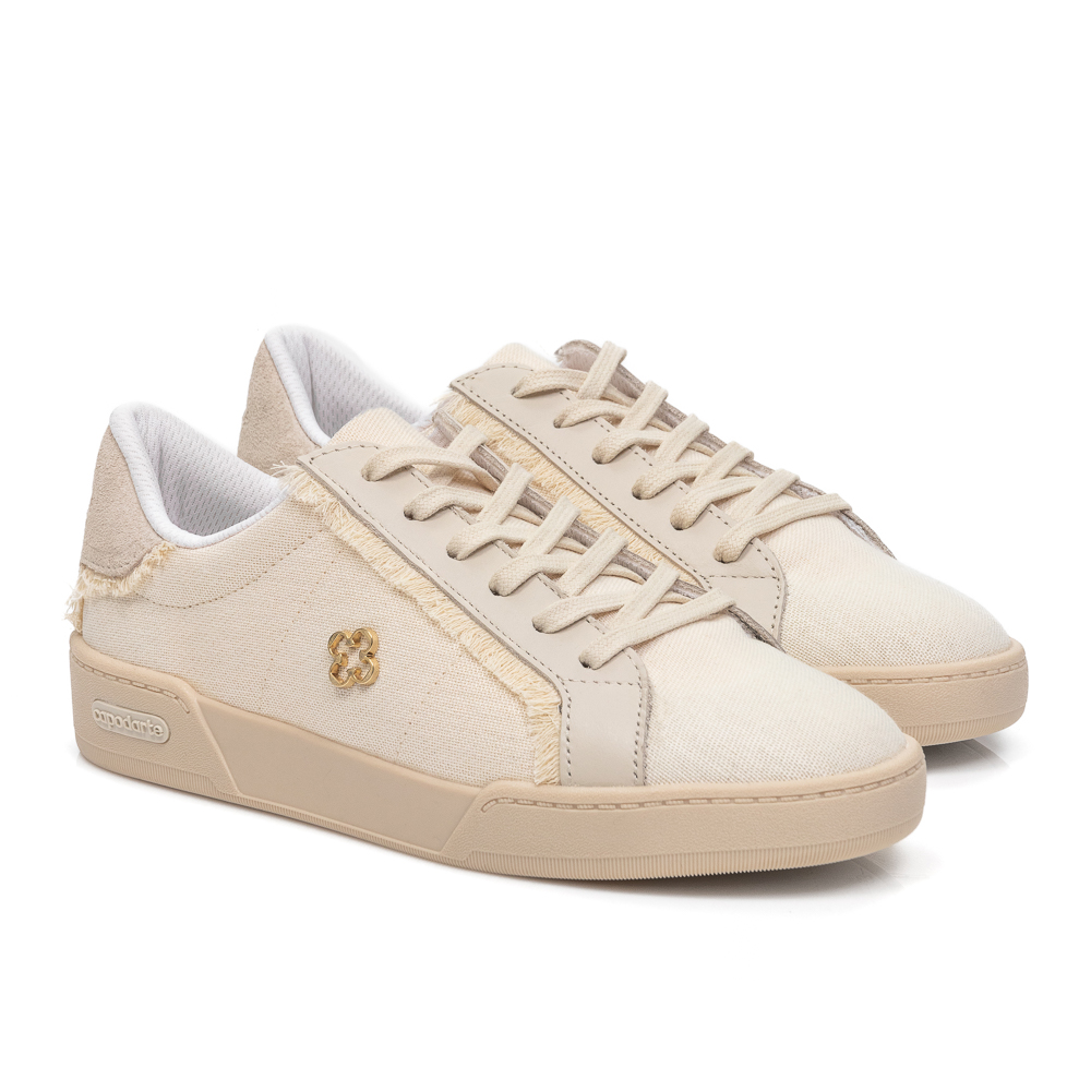 TÊNIS FEMININO BEGE AMARRAÇÃO image number 1