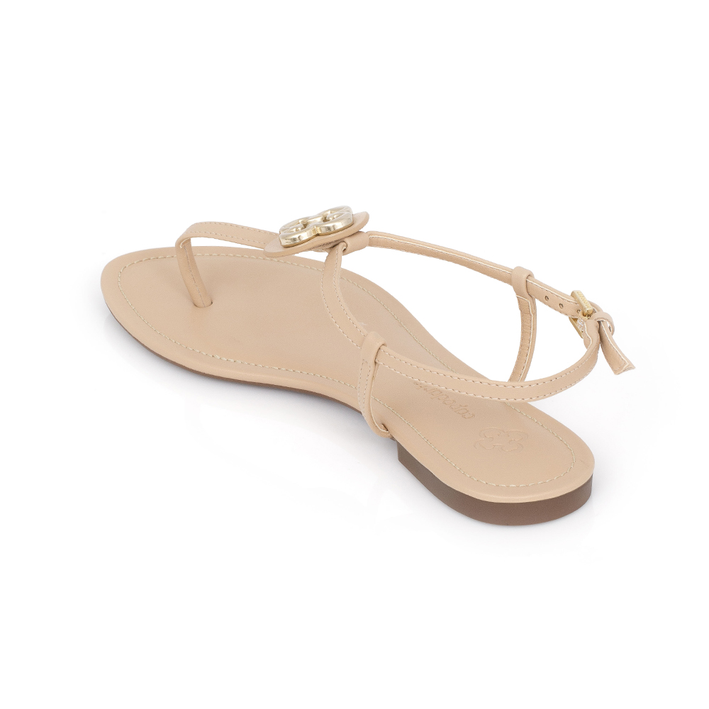 SAND&Aacute;LIA RASTEIRA NUDE SEDA LOGO DOURADO image number 2