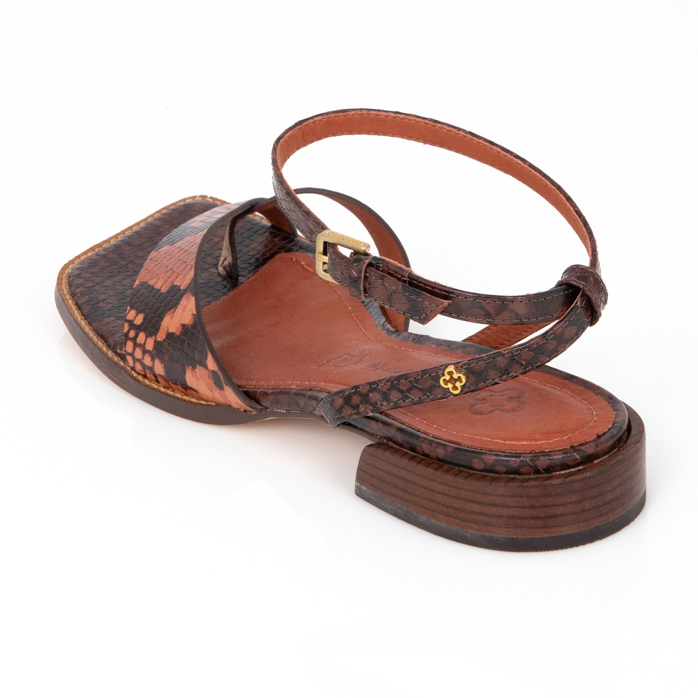 SAND&Aacute;LIA CARAMELO SALTO BAIXO COURO PITONE image number 2