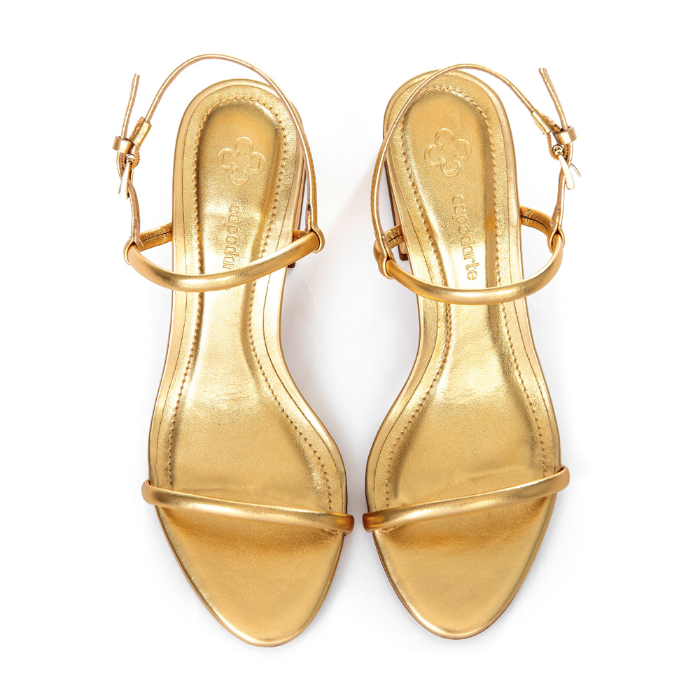 SANDÁLIA DOURADA SALTO MÉDIO image number 4