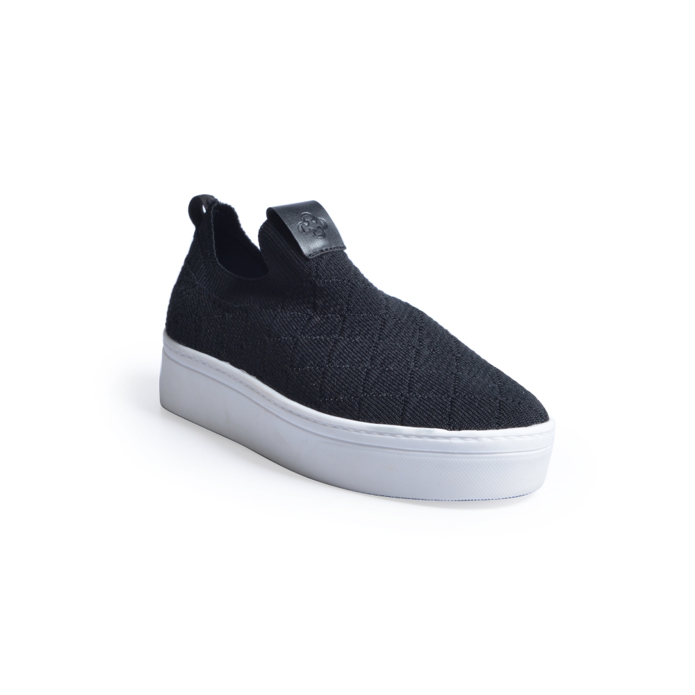 TÊNIS FEMININO SLIP ON KNIT MATELASSÊ PRETO image number 2