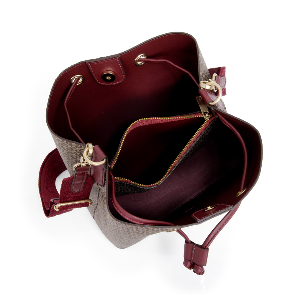 BOLSA BORDÔ MONOGRAMA COM ALÇA GORGURÃO BUCKET image number 2