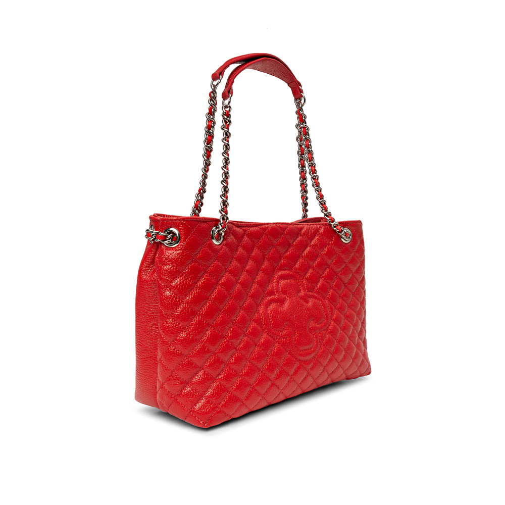 BOLSA MÉDIA VERMELHA RUBI  DE COURO MATELASSÊ CARINA image number 3