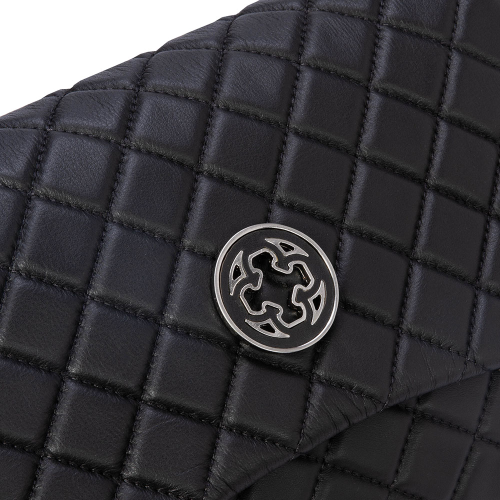 BOLSA PRETA DE COURO MATELASS&Ecirc; SHOULDER BAG image number 3