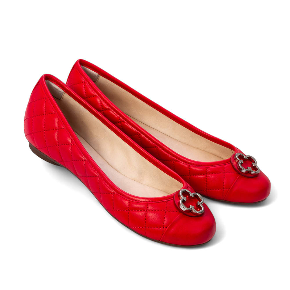 SAPATILHA CATHERINE DE COURO VERMELHO RUBI MATELASS&Ecirc; image number 1