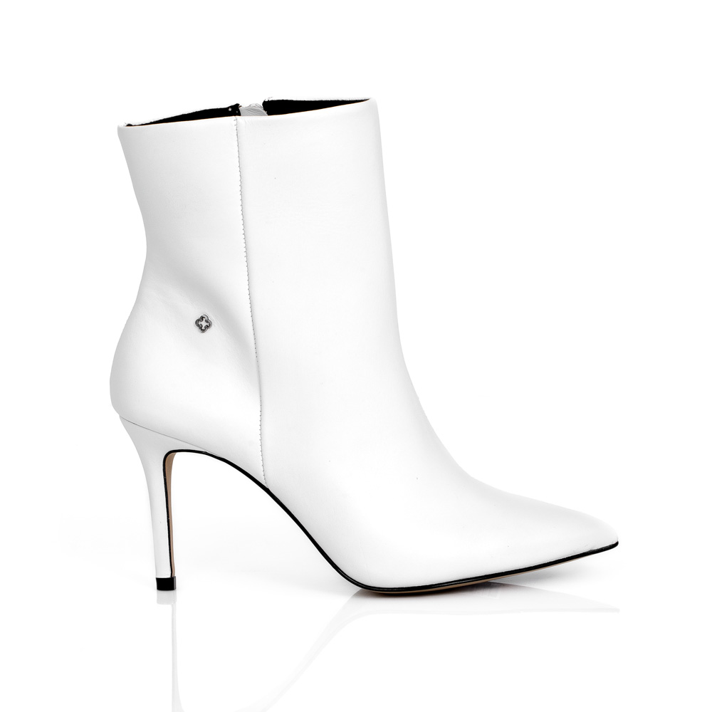 BOTA CANO CURTO BRANCO DE COURO image number 0