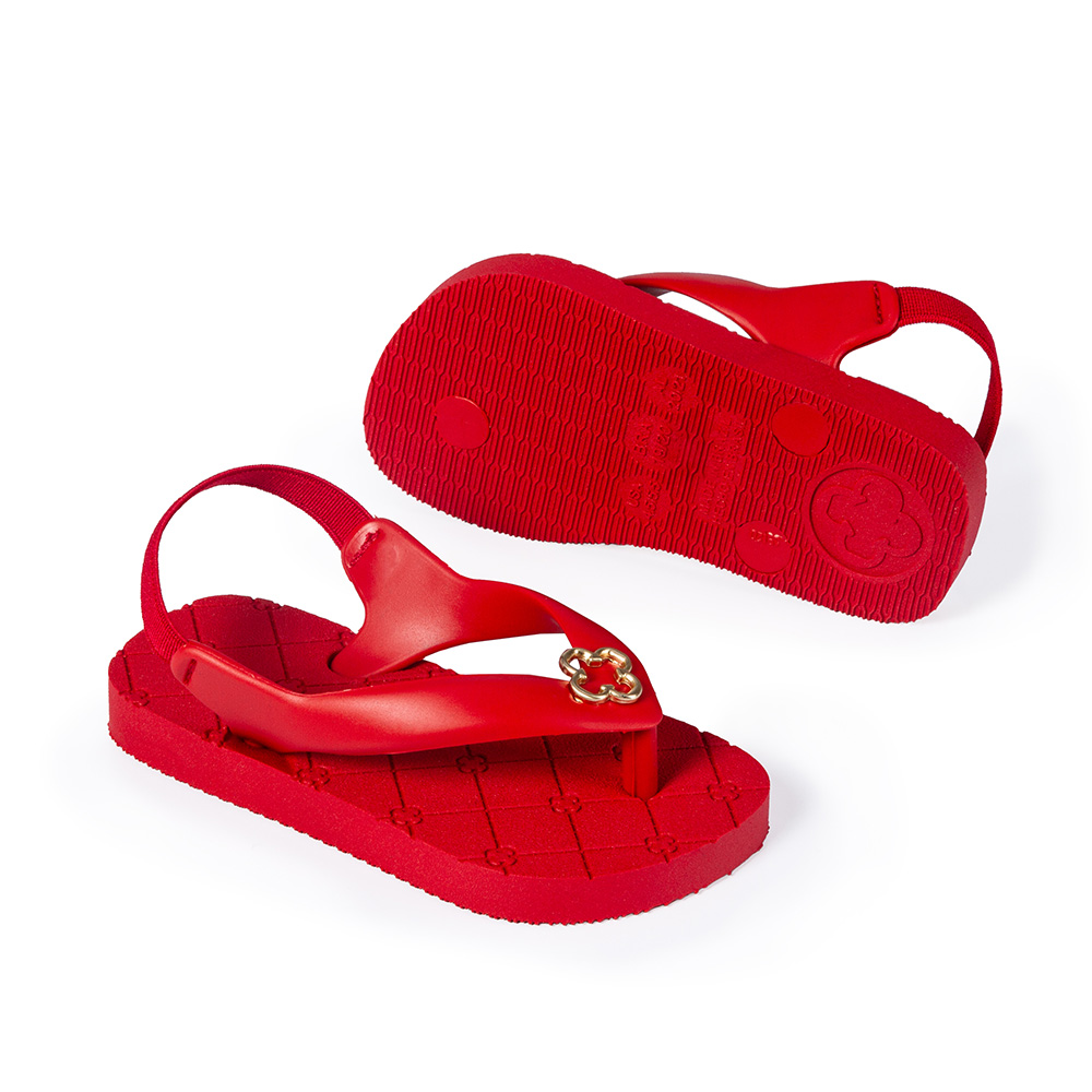 CHINELO BEBÊ VERMELHO RUBI MONOGRAMA COM ELÁSTICO image number 3