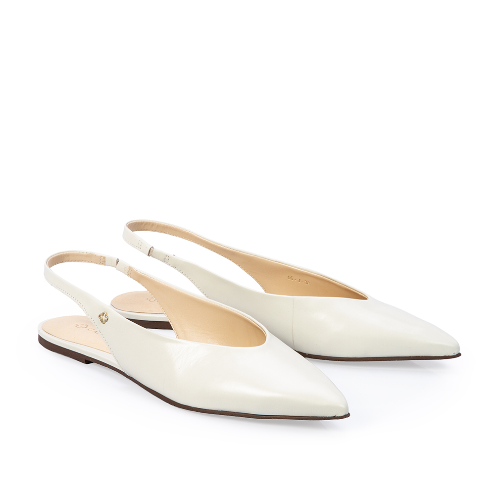 SAPATILHA SLINGBACK BRANCA DUNA DE COURO image number 1
