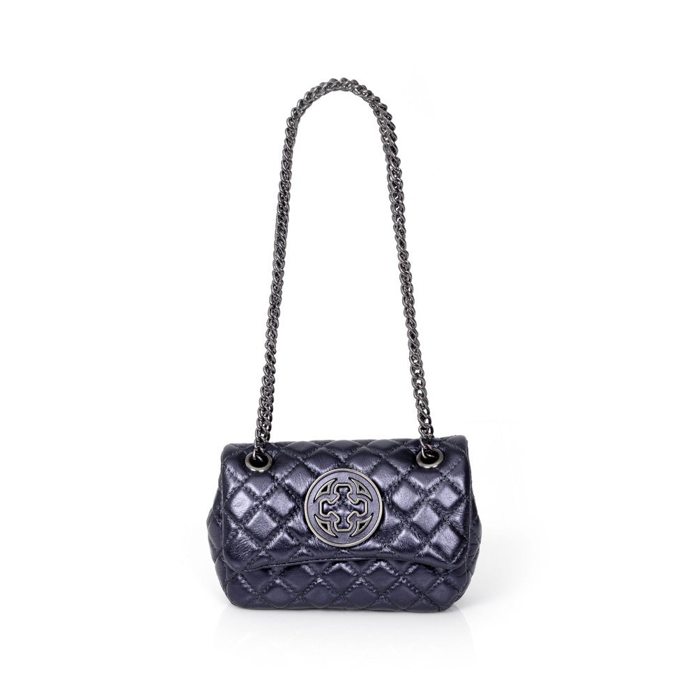 BOLSA MARINHO AZZURRO DE COURO MATELASSÊ OLÍVIA image number 2