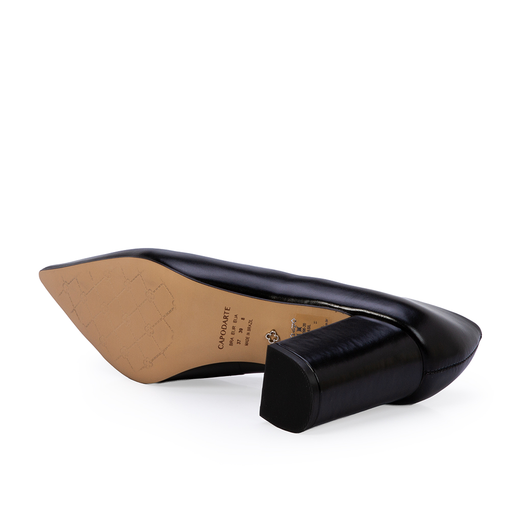 SCARPIN SALTO ALTO PRETO DE COURO image number 3