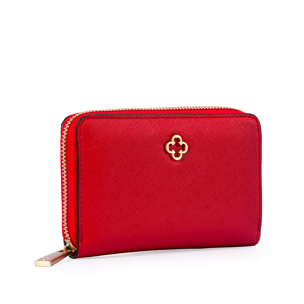 CARTEIRA PEQUENA VERMELHA SAFIANO image number 1