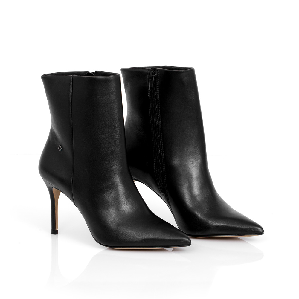 BOTA SALTO FINO PRETA DE COURO image number 2