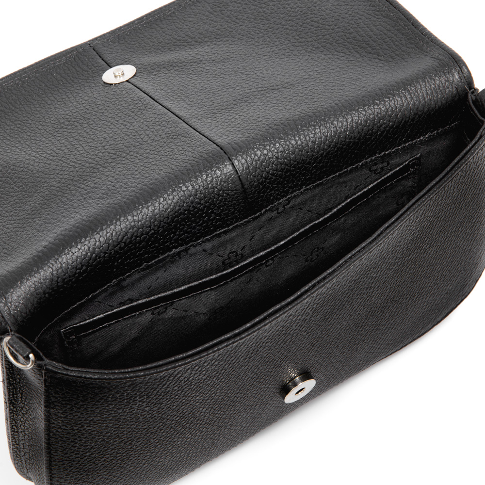 BOLSA PEQUENA TIRACOLO PRETA COURO SHOULDER BAG image number 4