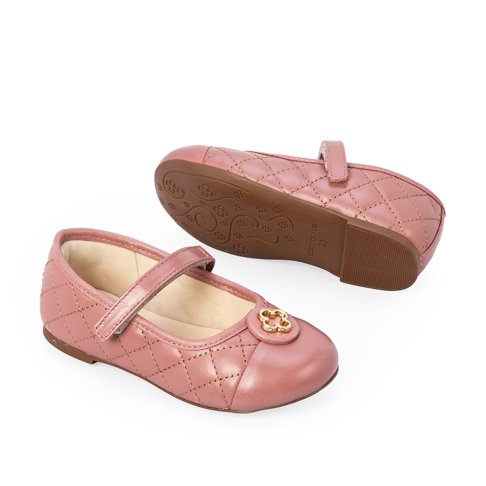 SAPATILHA ROSA BEB&Ecirc; DE COURO image number 3