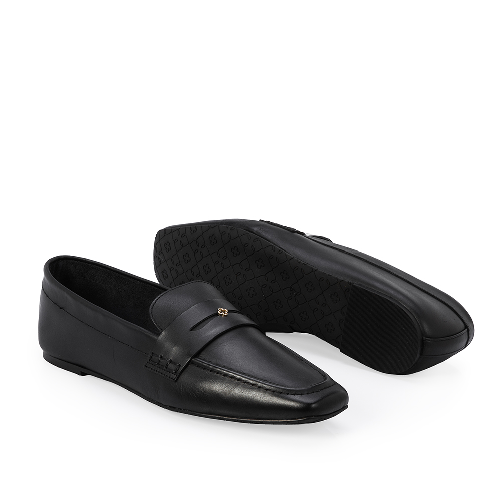 LOAFER MOCASSIM PRETO DE COURO BICO QUADRADO image number 3