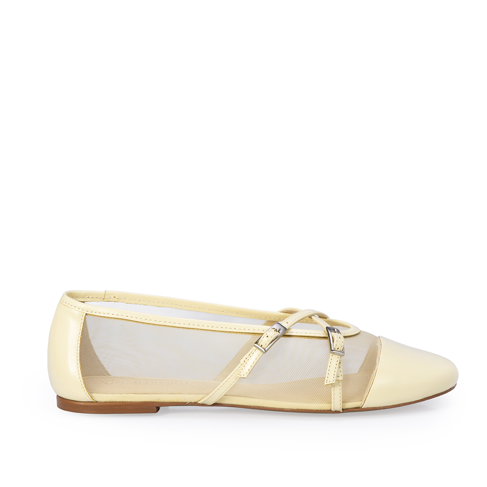 SAPATILHA DE COURO CREME BRULLE TELA image number 0