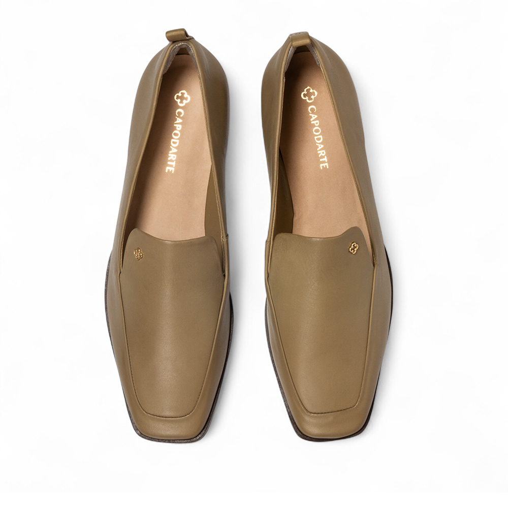 LOAFER MOCASSIM  VERDE ALBERO DE COURO BICO QUADRADO image number 4