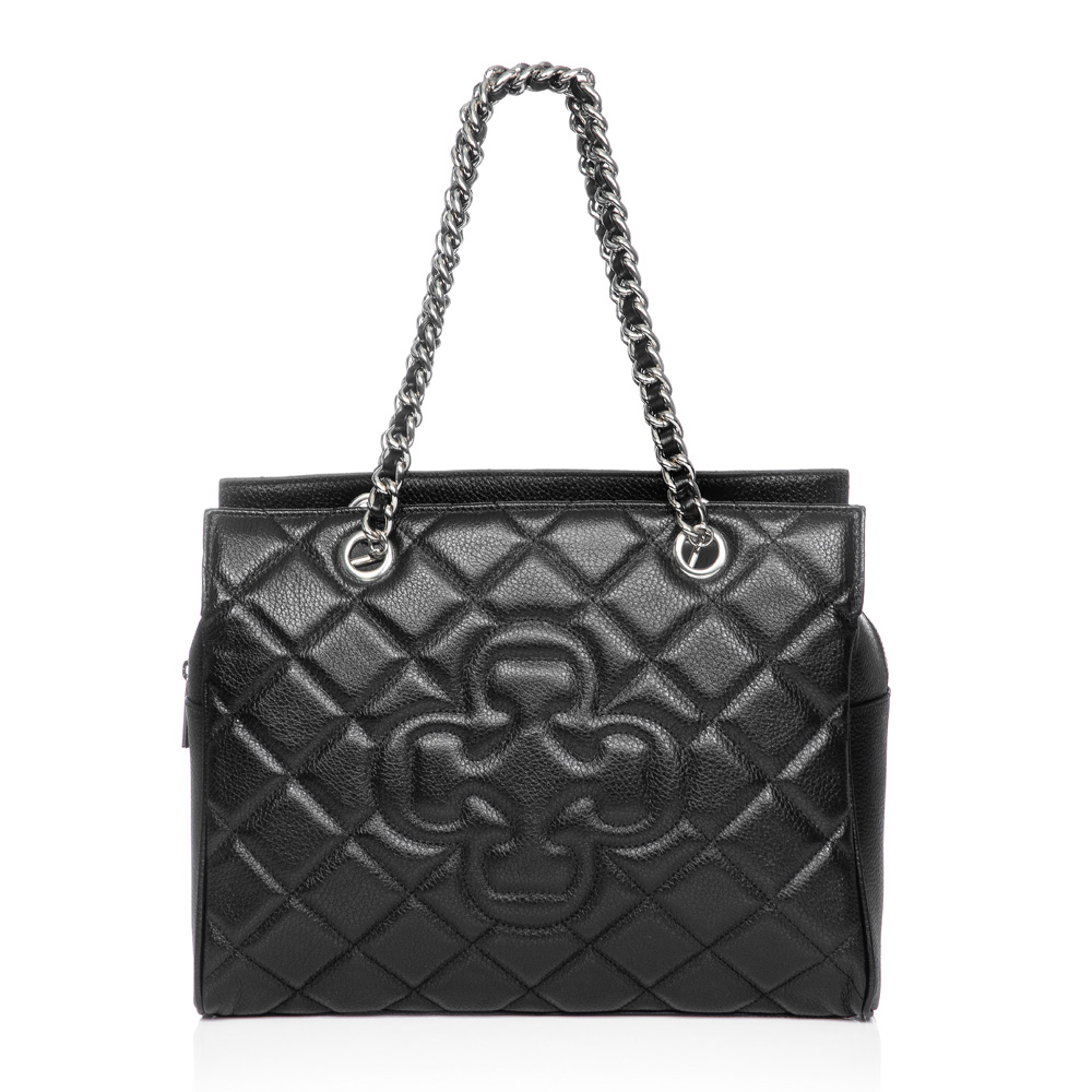 BOLSA DE COURO GRANDE PRETA AL&Ccedil;A CORRENTE image number 0