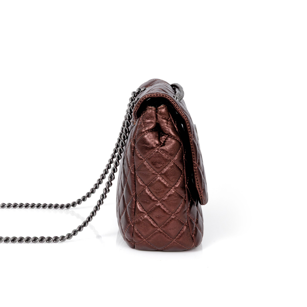 BOLSA OLÍVIA SHOULDER BAG MARROM DE COURO MATELASSÊ image number 2