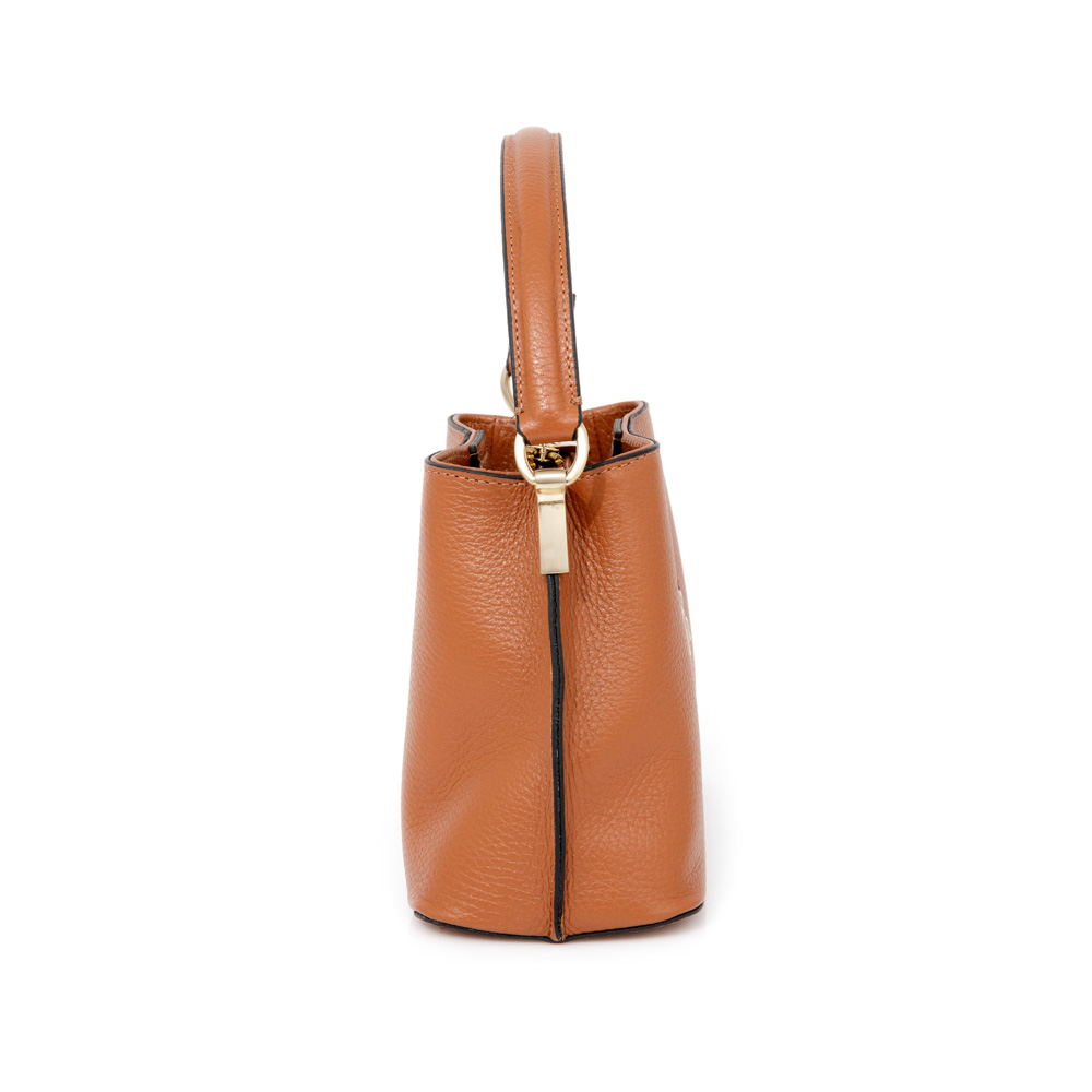 MINI BOLSA CARAMELO DE COURO TOTE image number 1
