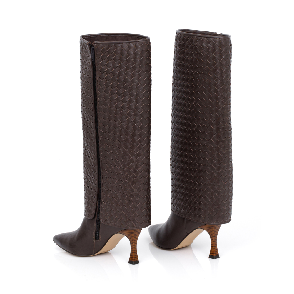 BOTA CANO LONGO DE COURO MARROM TOBACCO image number 4