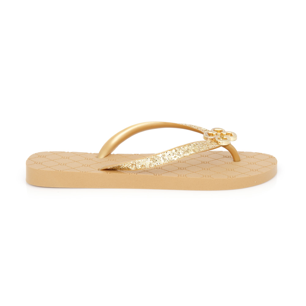 CHINELO DOURADO MONOGRAMA COM TIRAS GLITTER image number 0